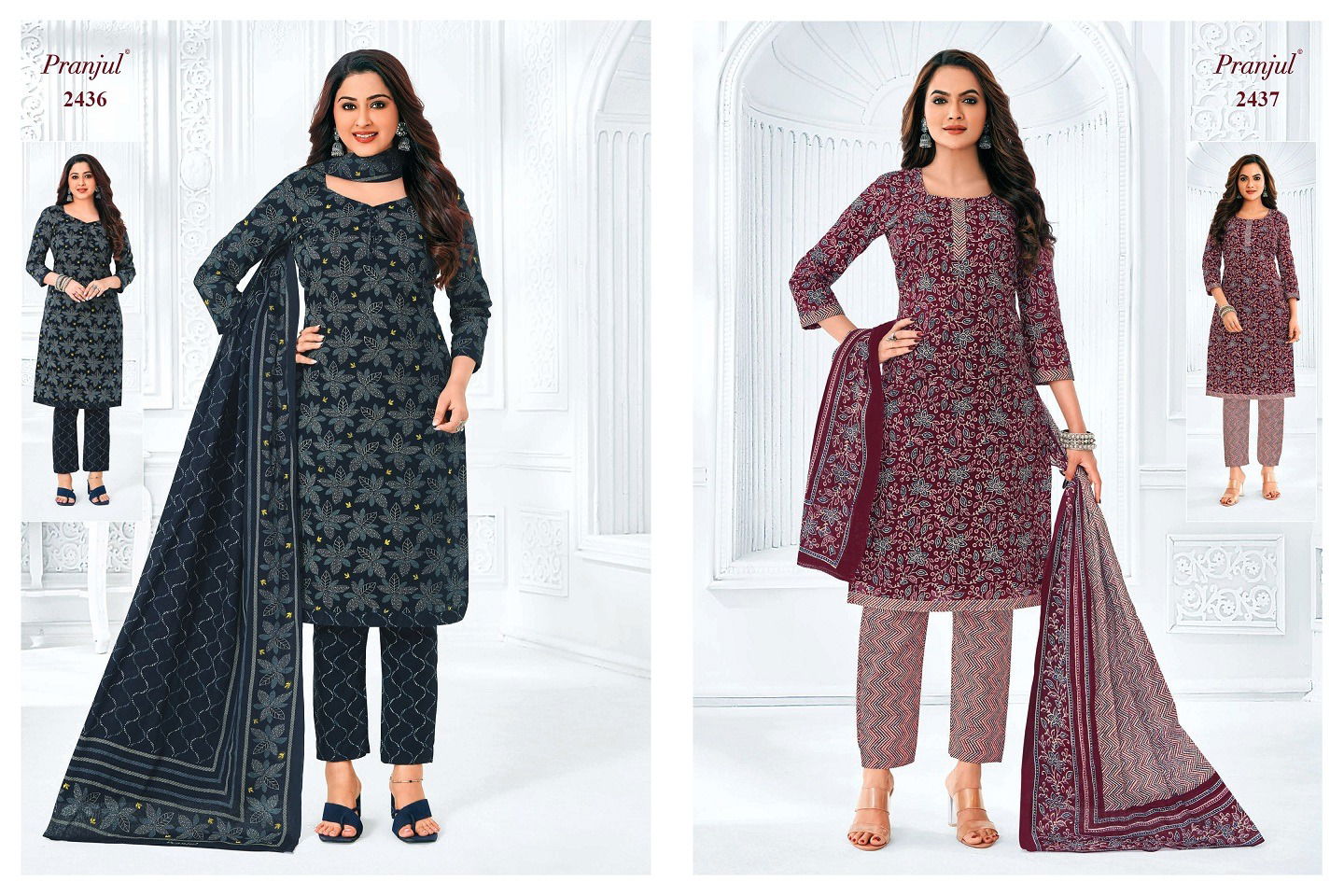 Priyanka Vol 24 By Pranjul Printed Cotton Dress Material Exporters In India